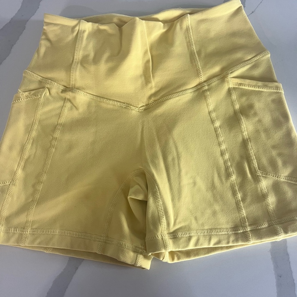 Yellow Til You Collapse Workout Shorts